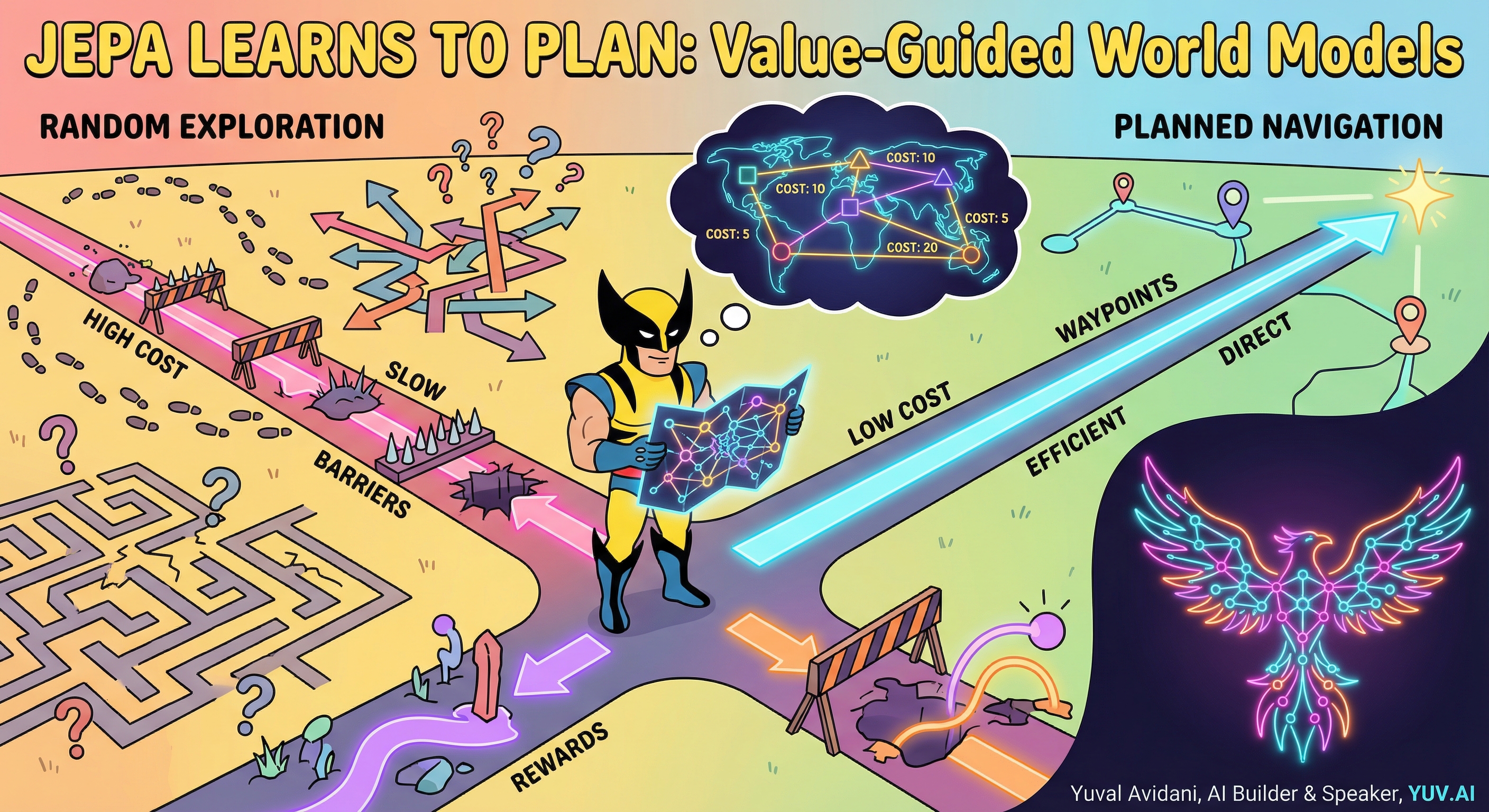 תמונה מ: איך JEPA של יאן לקון סוף סוף למד לתכנן פעולות - פריצת דרך במודלי עולם